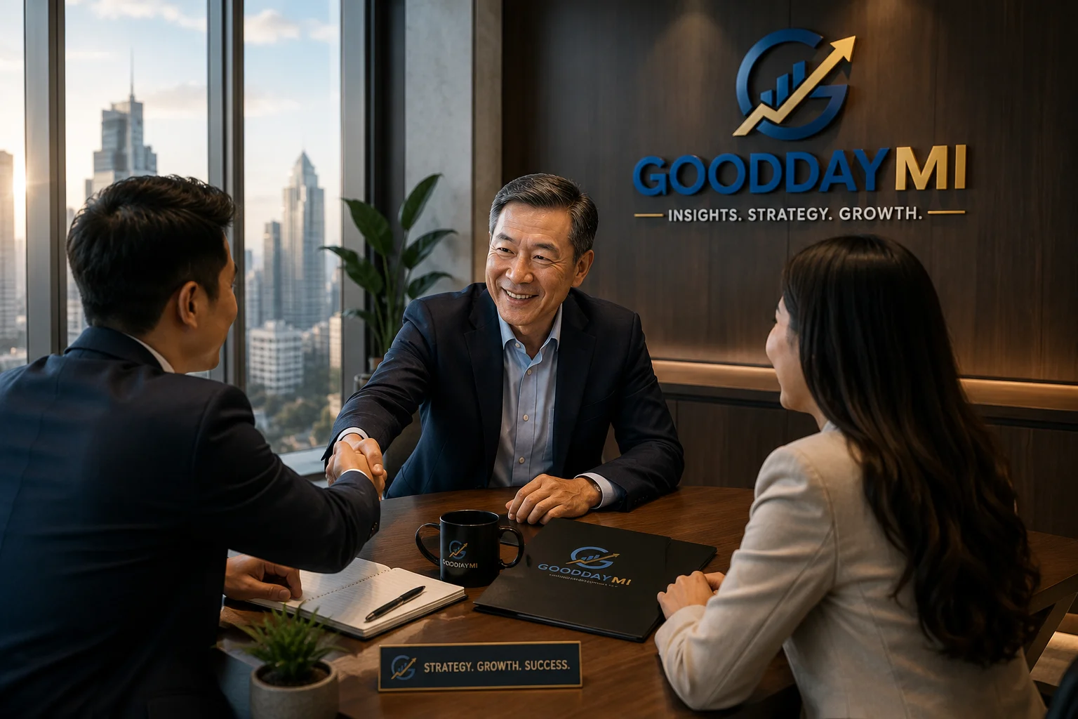 GooddayMI consultant meeting with business leaders for a confidential strategy consultation